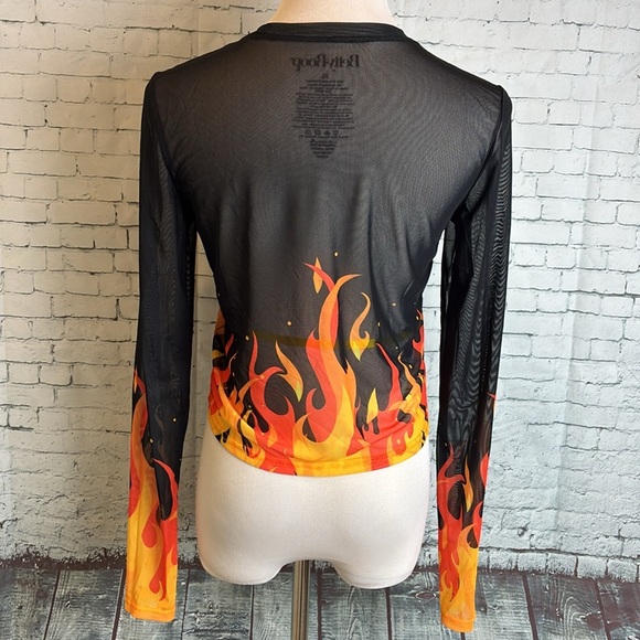 Betty Boop See Through Mesh Crop Top XL Goth Rocker Sexy Dark Princess Bikercore - Picture 11 of 15